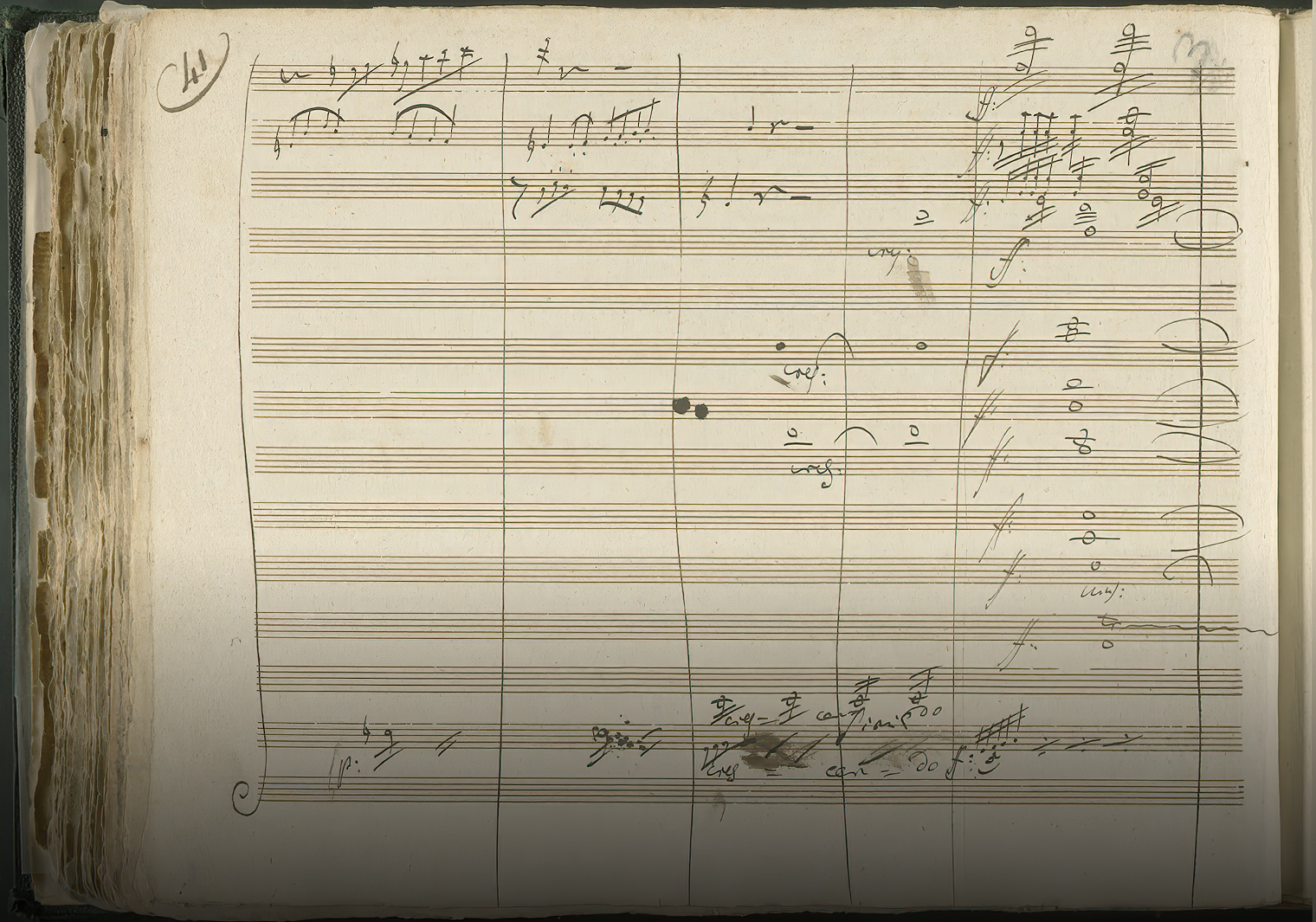 Symphony No. 6 (F-Dur) op. 68 (Pastoral) | "Thunderstorm" on page 41 of the autograph score | Beethoven-Haus, Bonn