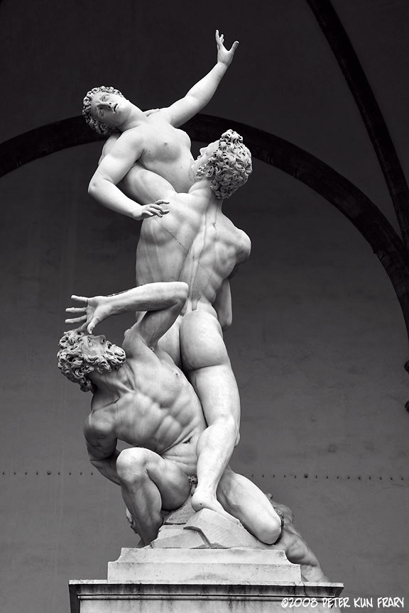 Abduction of the Sabine | Giambologna, 1529-1608 | Classical Greco-Roman art influenced Renaissance sculpture | Loggia dei Lanzi, Florence | ©Peter Kun Frary