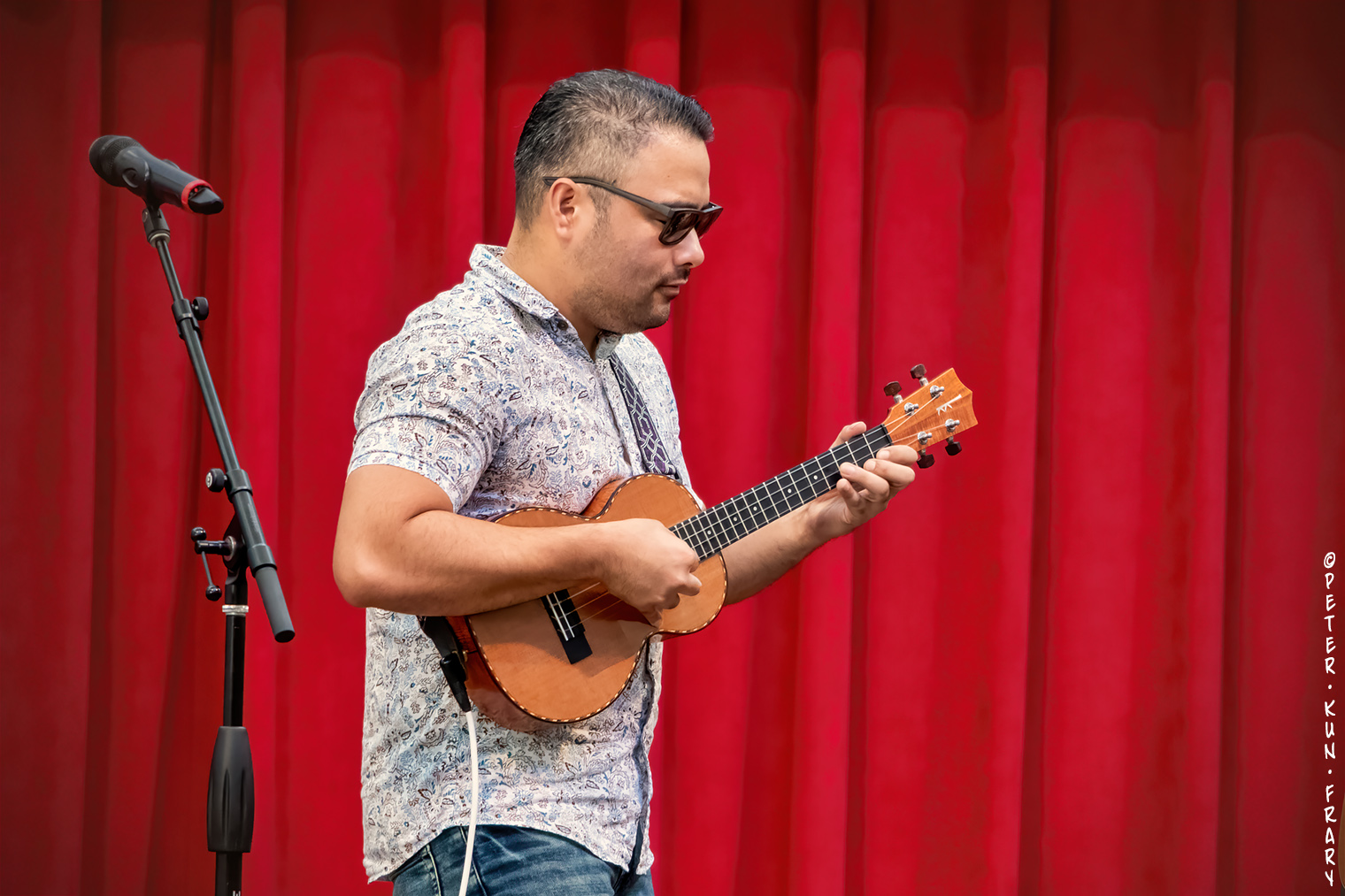 'Ukulele | The 'ukulele, played by Kalei Gamiao, is a plucked string chordophone closely related to the guitar and Portuguese braguinha | Peter Kun Frary