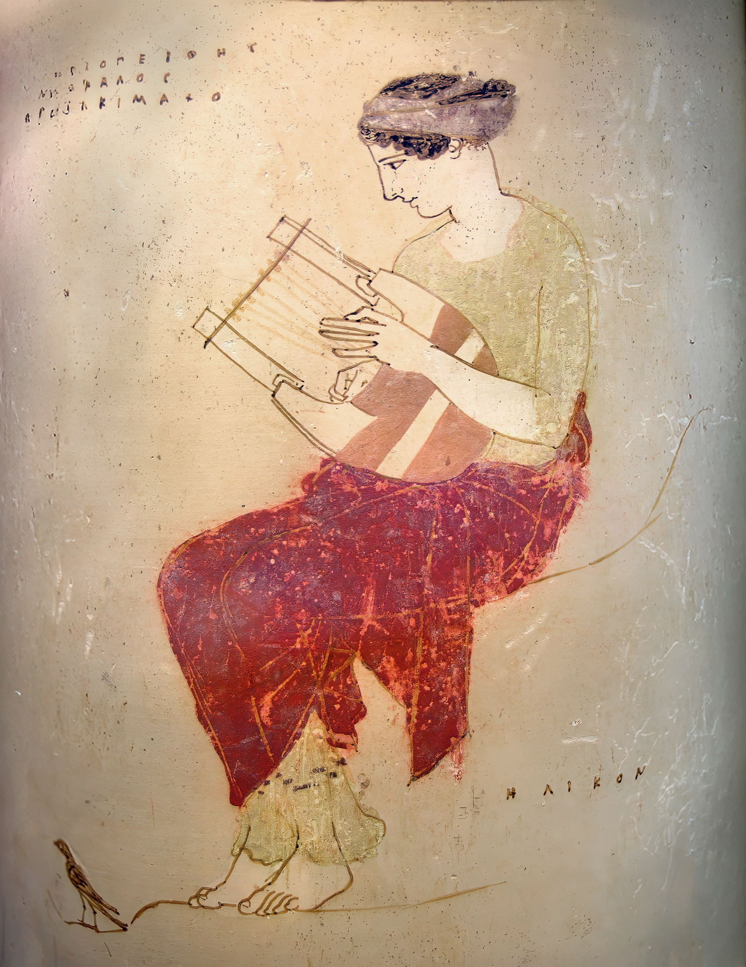 Muse playing the lyre | Greek vase with muse playing the lyre, c. 440–430 BC. | Staatliche Antikensammlungen