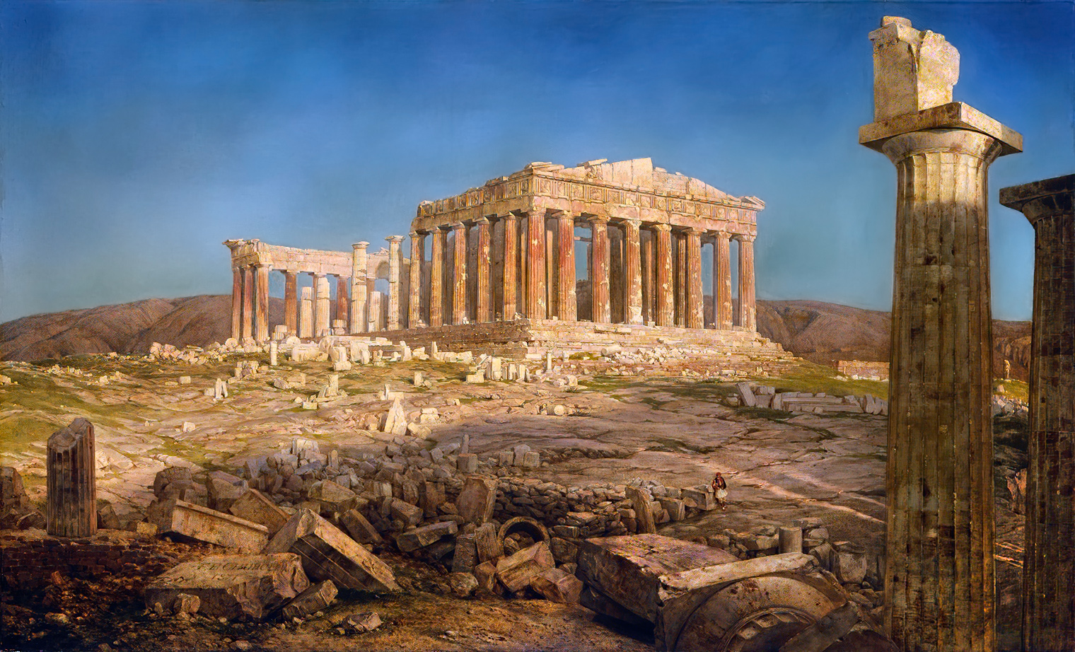 Parthenon | Frederic Edwin Church (1826–1900) | The Greek Parthenon (c. 447 BCE), i.e., temple of Athena, influenced the neoclassical architecture designs of this era. | Metropolitan Museum of Art
