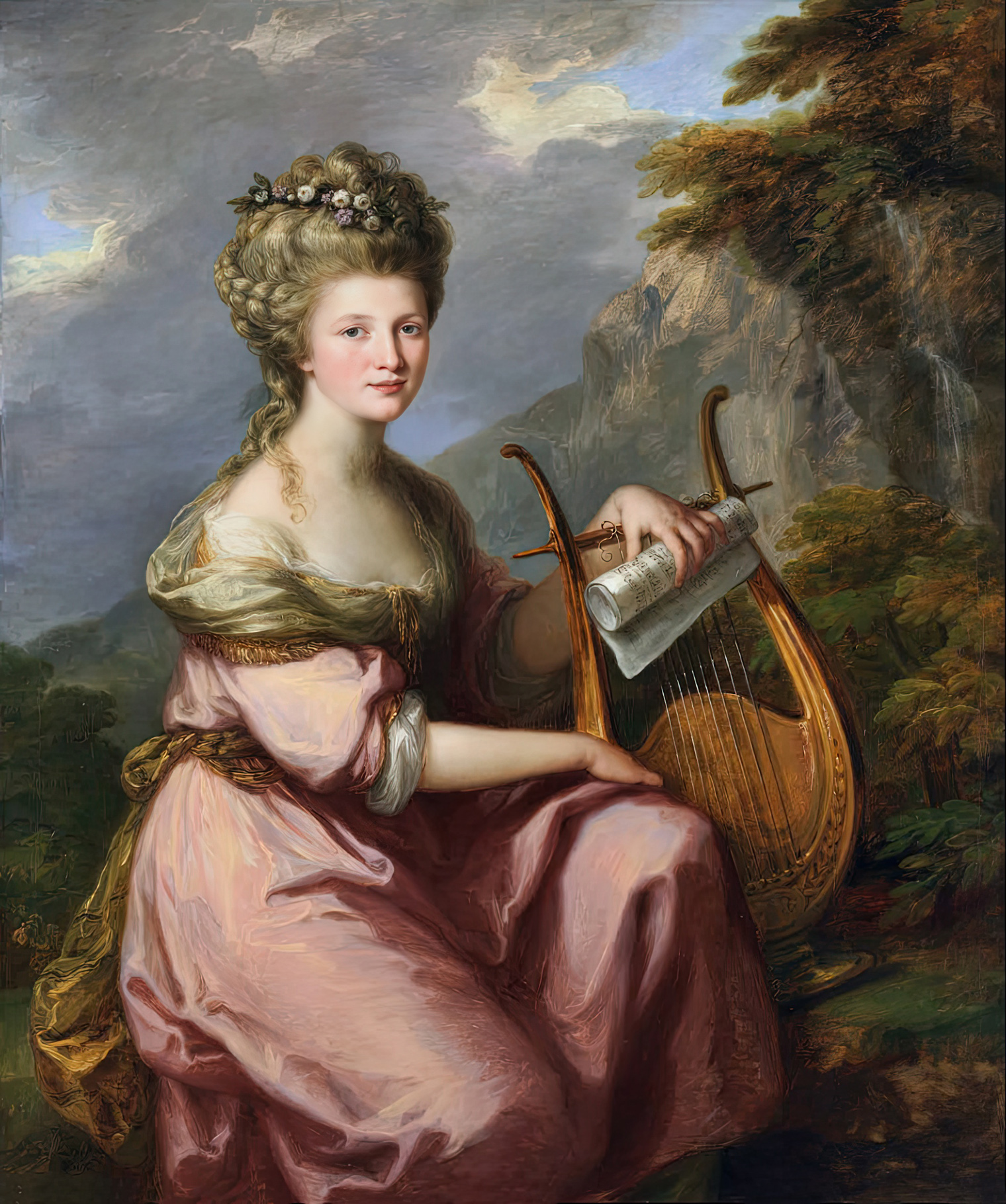 Portrait of Sarah Harrop with Lyre | Angelica Kauffmanca, c. 1780 | Princeton University Art Museum