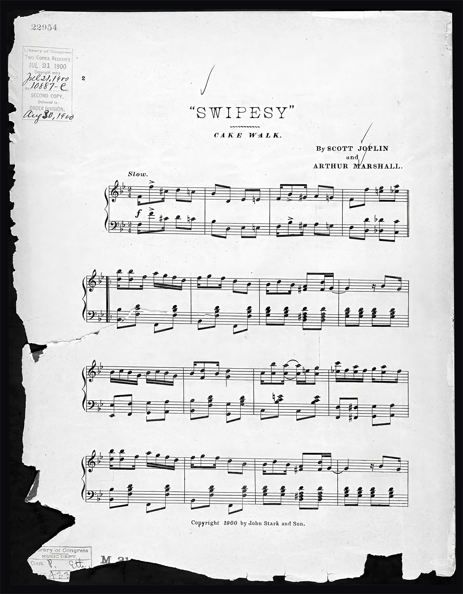 Joplin's Swipesy (page 1) | Before audio recording, sheet music was the main method of distributing hit songs. | Library of Congress